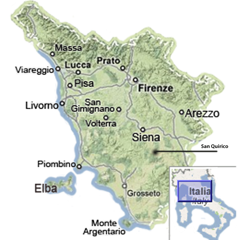 Karta över Toscana Italien | hypocriteunicorn